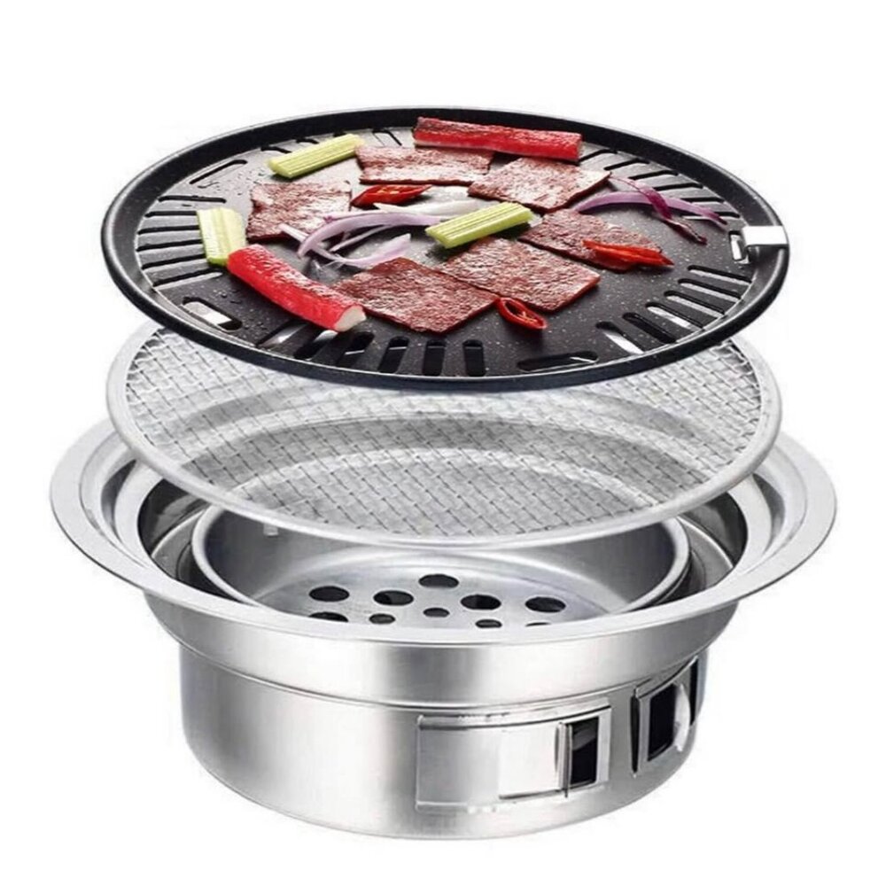 NEW! Stainless Steel Portable Outdoor Picnic Charcoal Grill FOR Camping & BBQ